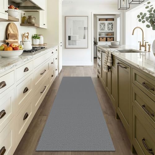 EARTHALL Washable Runner Rug, Non Slip Entryway Runner, 3x6 Ft, Dark Gray - Image 6
