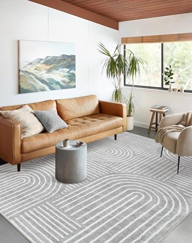 Lahome Area Rugs 5x7, Soft Washable Grey and White Rugs for Living Room by Lahome