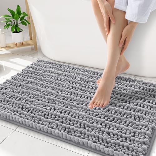 Smiry Bathroom Rugs 32X20, Extra Soft Rubber Backing Chenille Bath Mats by Smiry