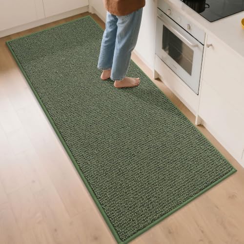 BEQHAUSE Kitchen Runner Rugs 32"x72", Kitchen Mats for Floor, Green by BEQHAUSE