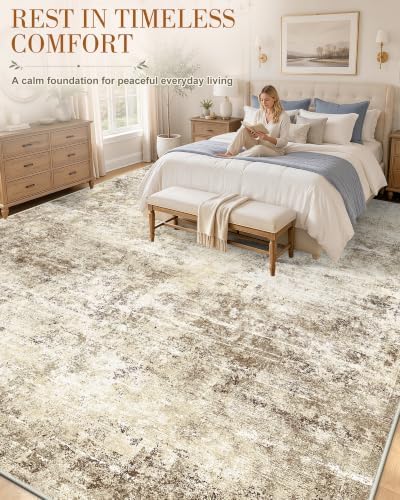 OLANLY 9x12 Washable Area Rug, Soft Non Slip Carpet for Bedroom Living Room - Image 4