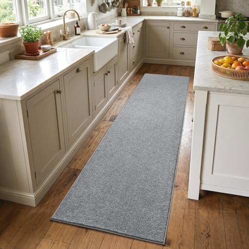 2x8 Grey Runner Rug Washable Non-Slip Soft for Kitchen Hallway Bathroom by Unknown