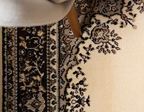 Unique Loom Reza Collection Traditional Persian Style Area Rug, 6 x 9 ft, Ivory/Brown - Image 5
