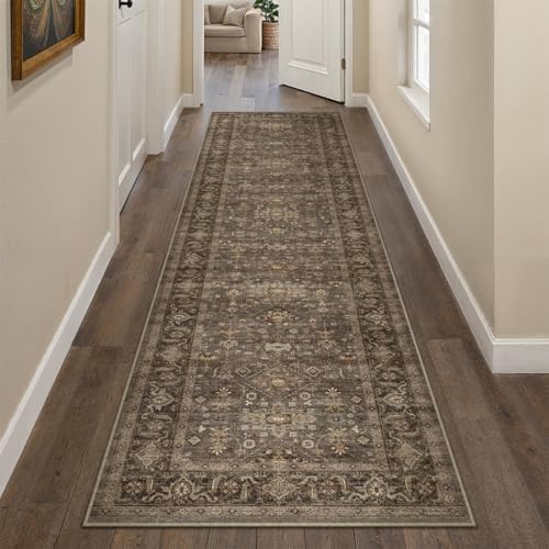 2x10 Dark Brown Vintage Runner Rug by WondRg
