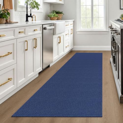 EARTHALL Washable Runner Rug, Non Slip Foyer Runner, 3x8 Ft, Heathered Blue - Image 2