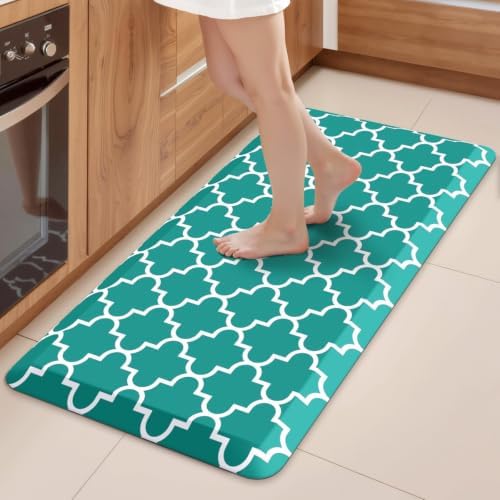 WISELIFE Anti Fatigue Floor Mat - 4/5 Inch Thick Kitchen Mat Non Slip Waterproof Heavy Duty Ergonomic Comfort Mat Durable for Home, Office, Sink, Laundry,(20" x 39", Green) by WiseLife