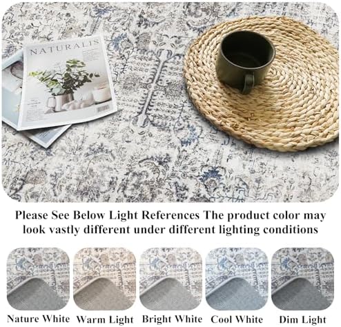 Washable 4x10 Hallway Runner Rug - Wide Kitchen Rugs with Non Slip Backing Living Room Bedroom Non Slip Stain Resistant Carpets Vintage Ultra Soft Floor Decoration Mat for Bathroom 4'x10' Brown - Image 5