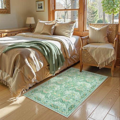 Lahome Sage Bathroom Rugs for Entryway, 2x3 Green Kitchen Rugs Non Slip - Image 3