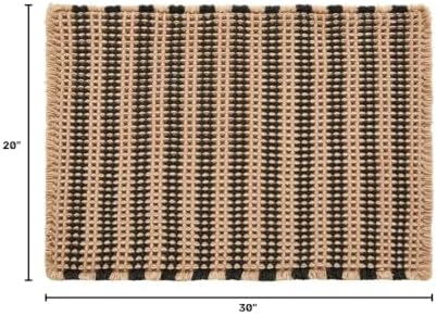 TYUU Waffle Bath Mat, Boho Bathroom Rugs Non Slip, 30x20 Black & Khaki - Image 2