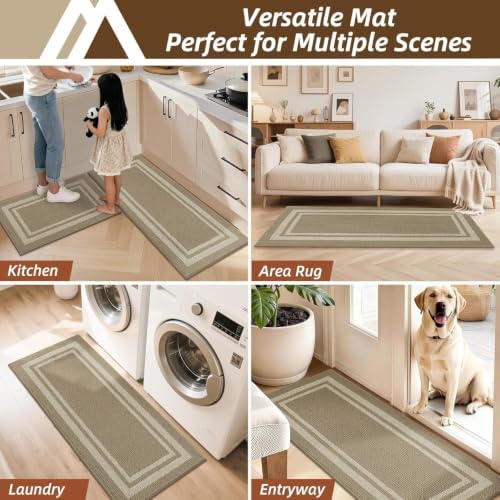 COSY HOMEER Kitchen Rugs Sets of 2 Non-Slip Washable,24"x35"+24"x60" - Image 7