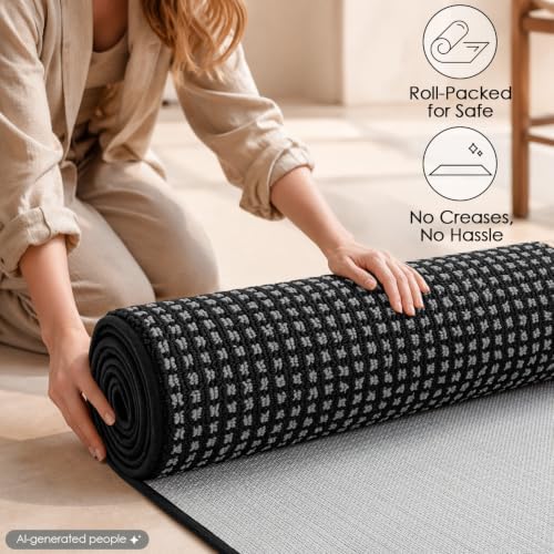 hicorfe Waffle Kitchen Runner Rugs Set of 2,Non Slip Kitchen Mats for Floor - Image 5