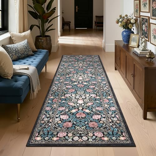 GarveeHome Blue Floral Washable 2x3 Rug for Entryway Small Door Mat - Image 4