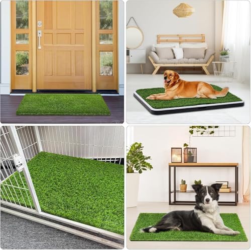 Artificial Grass Pee Pads for Dogs Potty, 26"x30" Reusable Grass Patch, Fake Grass Mat for Balcony/Indoor/Outdoor, Washable Pet Training Turf with Drainage Holes, Easy to Clean - Image 7