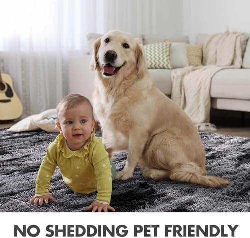 9x12 Ft Extra Large Shag Rugs for Living Room, Ultra Soft Fluffy Furry Area Rugs for Bedroom Indoor Floor, Aesthetic Carpet for Kids Home Decor (Black) - Image 6