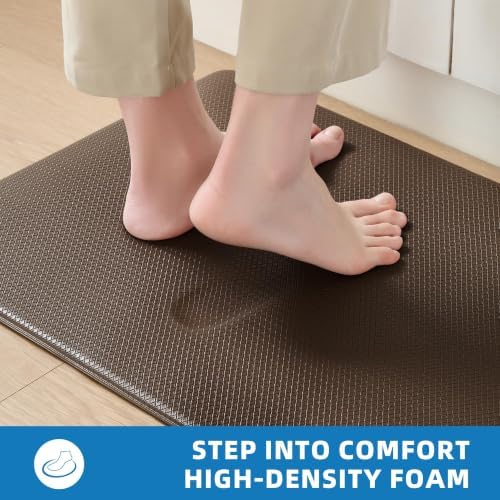 Kitchen Mats for Floor, [2PCS] Anti-Fatigue Kitchen Rugs, Brown - Image 3