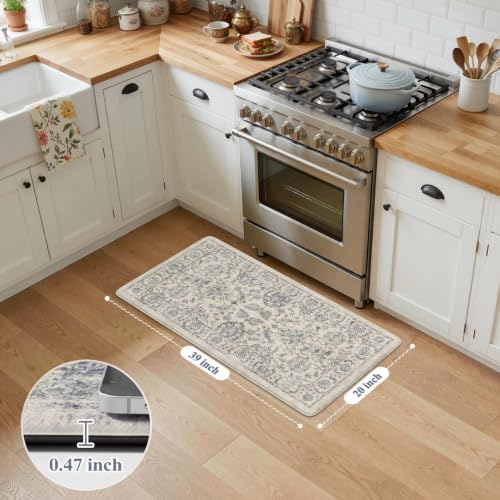 KIMODE Anti Fatigue Kitchen Mats Non-Slip, Cushioned Vintage Kitchen Rugs - Image 2