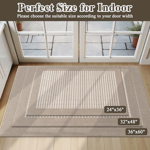 Ileading Indoor Door Mat, Absorbent Muddy Mats for Dogs, Low-Profile Entrance Welcome Mat with Non-Slip Rubber Backing, Washable Runner Carpet for Hallway,Entryway,Kitchen (Beige 32×48inch) - Image 7