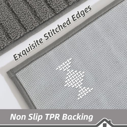 BEQHAUSE Kitchen Rugs 20"x48", Non Slip Washable Kitchen Floor Mat, Grey - Image 3