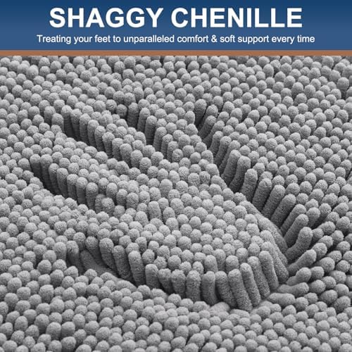 Smiry Bathroom Rugs 32X20, Luxury Chenille Extra Soft Absorbent Bath Mat - Image 3