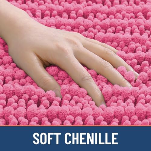 Smiry Bathroom Rugs 47X24, Extra Soft Rubber Backing Chenille Bath Mats - Image 4