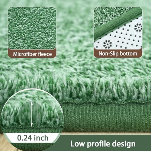 AROGAN 4x6 Area Rugs for Living Room Non Slip Dorm Bedroom Rug, Matte Green - Image 6