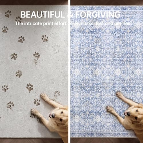 Sasttie 2x3 Area Rugs, Ultra-Soft Washable Rug for Living Room, Light Blue - Image 6