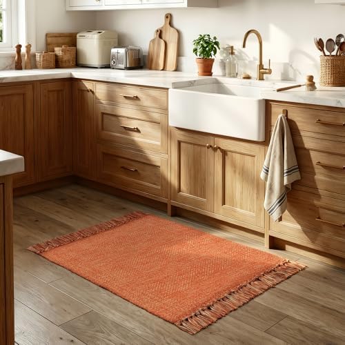 Collive Fall Bathroom Rug 2' x 3', Small Boho Farmhouse Kitchen Rugs - Image 3