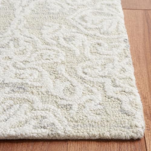 SAFAVIEH Blossom Collection Accent Rug - 3' x 5', Silver & Ivory, Handmade Wool, Ideal for High Traffic Areas in Entryway, Living Room, Bedroom (BLM112G) - Image 4