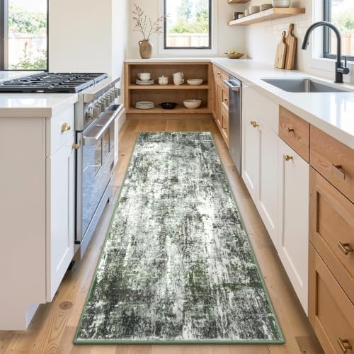 Rugflix 2x6 Runner Rug for Entryway, Washable Dark Green Runners - Image 3