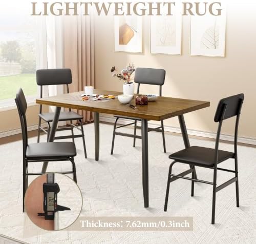 Area Rug for Living Room 9x12: Large Washable Boho Moroccan Rugs Geometric Neutral Rug, Non-Slip Foldable Morden Farmhouse Indoor Floor Carpet for Bedroom Dining Table Home(Modern Beige,9'x12') - Image 6