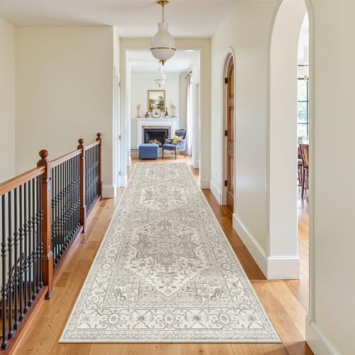 Madane Hallway Runner Rug 3x10 Washable Kitchen Runners 10ft, Beige/Brown - Image 3