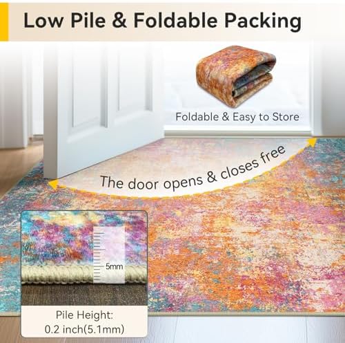 RELEANY Washable 9'x12' Abstract Area Rug for Living Room Starlight - Image 7