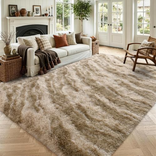 4x6 Khaki Fluffy Soft Area Rug Non-Slip for Bedroom Living Room Playroom by ModernHomeDecor