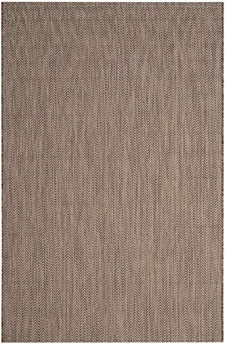 SAFAVIEH Outdoor Area Rug 5'3"x7'7" - Courtyard Collection - Coastal Design, Brown & Beige, Durable & Easy Cleaning, Ideal for Patio, Entryway, Mudroom, Backyard (CY8022-36321) - Image 2