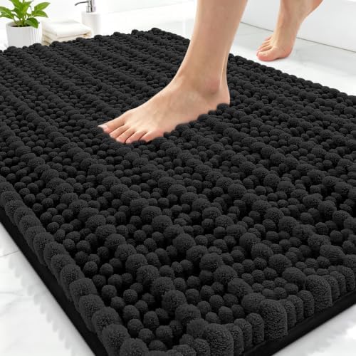Smiry Bathroom Rugs 30X20, Extra Soft Rubber Backing Chenille Bath Mats by Smiry