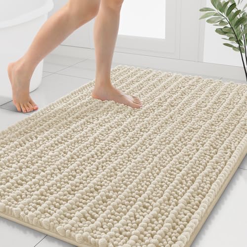 Smiry Bathroom Rugs 40X32, Extra Soft Rubber Backing Chenille Bath Mats by Smiry