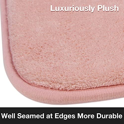 Light Pink Bathroom Runner Rugs Long Narrow Bath Mat Skinny Thin Bathmat - Image 3