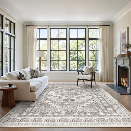 zesthome 5x7 Area Rugs for Living Room,Large Washable Rug,Brown - Image 4