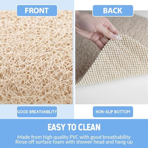 Hargiis Non Slip Bathtub Mat, Anti Slip Shower Mat, Fast Drying Bath Tub Mats, Foot Scrubber Mat, Anti Slip Mat for Tub, Floor, Bathroom, Home, Kitchen, Hotel (Beige 24"x16") - Image 4