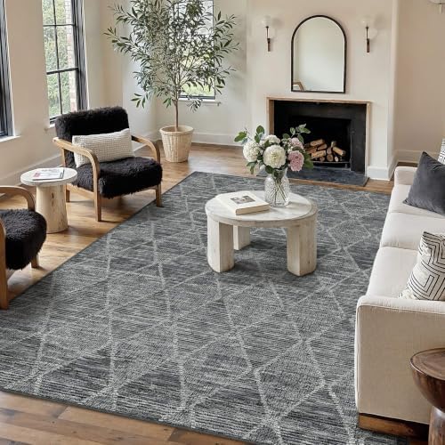 HUGEAR 6x9 Area Rug Black Washable Rugs for Living Room - Image 2