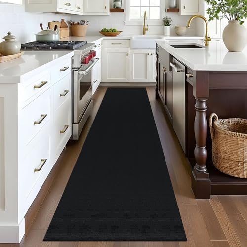 EARTHALL Washable Runner Rug, Non Slip Entry Runner, 2x8 Ft, Black Heather - Image 5