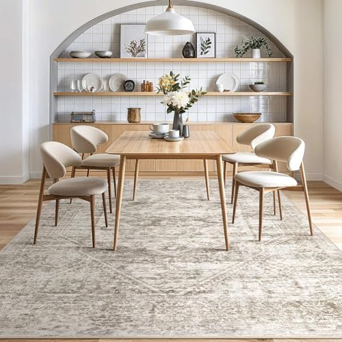 cotiled 5x7 Area Rug for Living Room, Traditional, Distressed Light Brown - Image 7