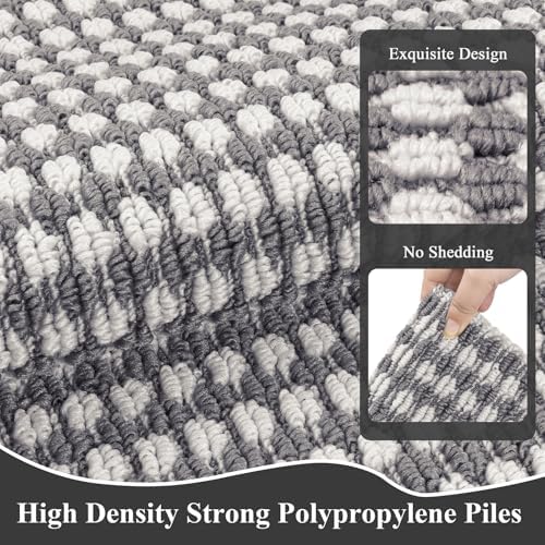 Ileading Runner Rug for Hallways 2.6'x10' Heavy-Duty Durable Entryway Floor Mat with Non Slip Rubber Backing Low-Pile High Traffic Carpet Machine Washable Accent Rugs for Kitchen(Grey) - Image 3