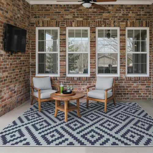 GENIMO Outdoor Rug, Waterproof Plastic Rugs for Patio, 6'x9' Slate Blue - Image 7