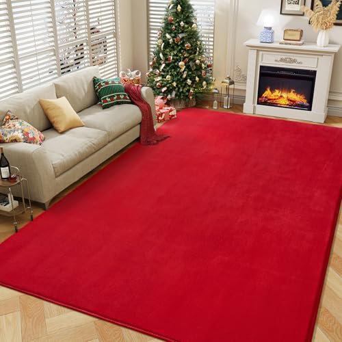 Amearea Modern Area Rugs for Bedroom Living Room, 4x6 Red Memory Foam Rug by AmeareaDirect