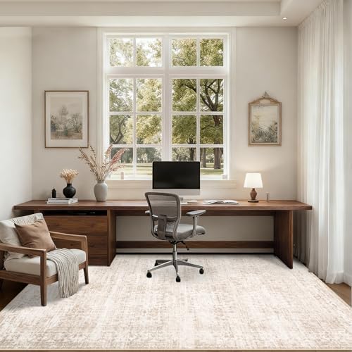 10x14 Area Rugs Living Room: Washable Rug for Bedroom Beige Brown - Image 5