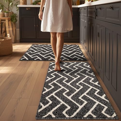 hicorfe Kitchen Runner Rug,24"x35"+24"x35" Kitchen Set,Non-Slip Kitchen Mat by Hicorfe