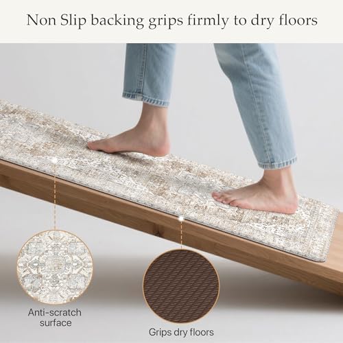 GENIMO Anti Fatigue Kitchen Mats for Floor 23"X71", Runner Rug,BeigeTan - Image 4