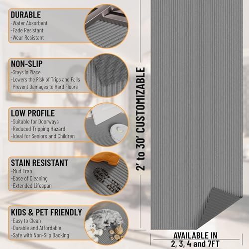 Ottomanso 7x10 Large Waterproof Floor Mat, Non-Slip Indoor Outdoor Door Mat - Image 3