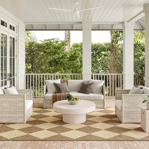 nuLOOM Sabina Brown Trellis Power Loomed Indoor/Outdoor Area Rug, 7' Square by nuLOOM
